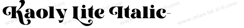 Kaoly Lite Italic字体转换